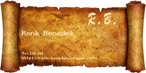 Renk Benedek névjegykártya